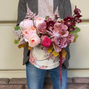 Коробка з квітами «Особливе осіннє побажання»