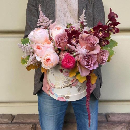 Коробка з квітами «Особливе осіннє побажання»