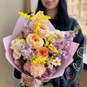 Акварельний весняний букет «Весняні промінчики»