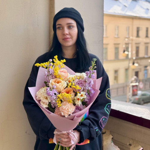 Акварельний весняний букет «Весняні промінчики»