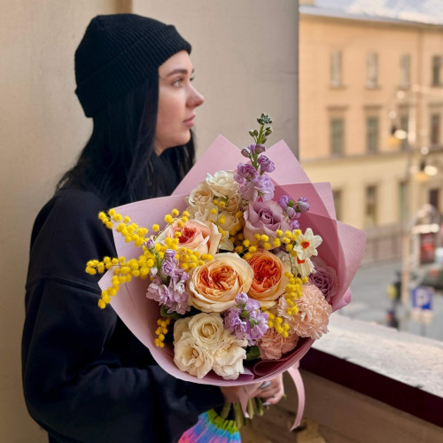 Акварельний весняний букет «Весняні промінчики»