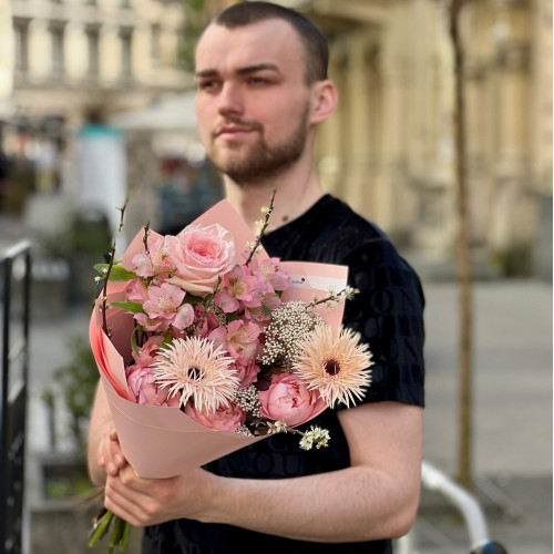 Милий рожевий букет «Мармеладний комплімент»