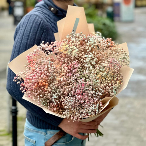 11 гілок гіпсофіли у букеті «Жовтнева хмаринка»