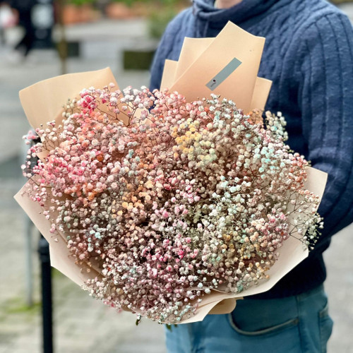 11 гілок гіпсофіли у букеті «Жовтнева хмаринка»