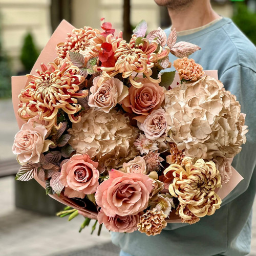 Розкішний осінній букет «Золоте сяйво Любові»