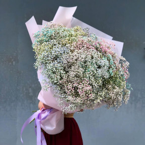 25 гіпсофіл - букет з райдужної гіпсофіли