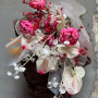 Фантастичний букет з півоніями та антуріумом «Кораловий вітраж»