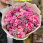 Bright bouquet of fragrant lilacs and peony roses «Princess smile»