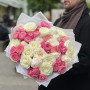 Large bouquet with peonies and peony roses «Pink Chocolate»