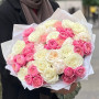 Large bouquet with peonies and peony roses «Pink Chocolate»