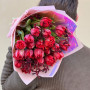 Bright bouquet of peony shaped tulips «Juicy Cherries»