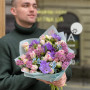 Delicate bouquet with lilac and freesias «Spring in Lviv»