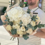 Light bouquet with hydrangeas «Milky Fog»