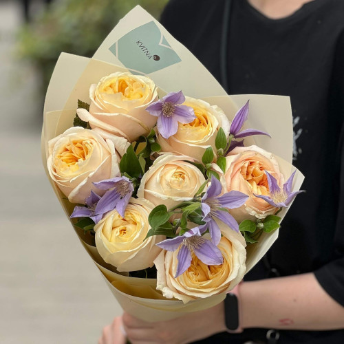 Контрастний дуо букет «Аметистова діадема»