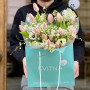 Delicate bouquet of Thijs Boots premium tulips, lilac and anemones «Spring luxury»