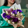 Magical bouquet in blue shades with spring flowers «Mystery of Spring»