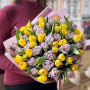 Романтичний мікс з хрумких піоновидних тюльпанів «Лавандовий лимонад»