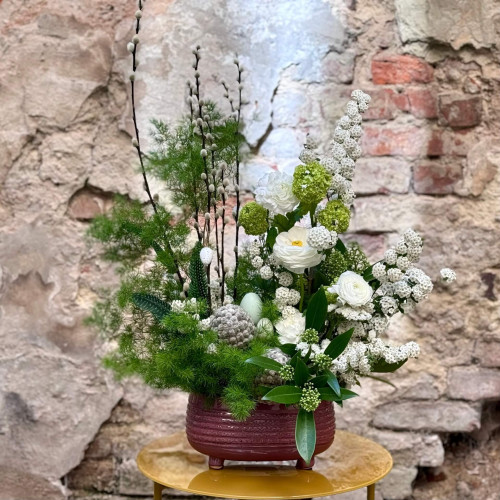 Великодня композиція з ранункулюсами «Світлий Великдень»