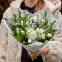 Fragrant bouquet with tulips and hyacinths «Compliment for Julia»