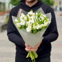 White fragrant bouquet with freesias and tulips «Scent of Spring»