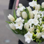 White fragrant bouquet with freesias and tulips «Scent of Spring»